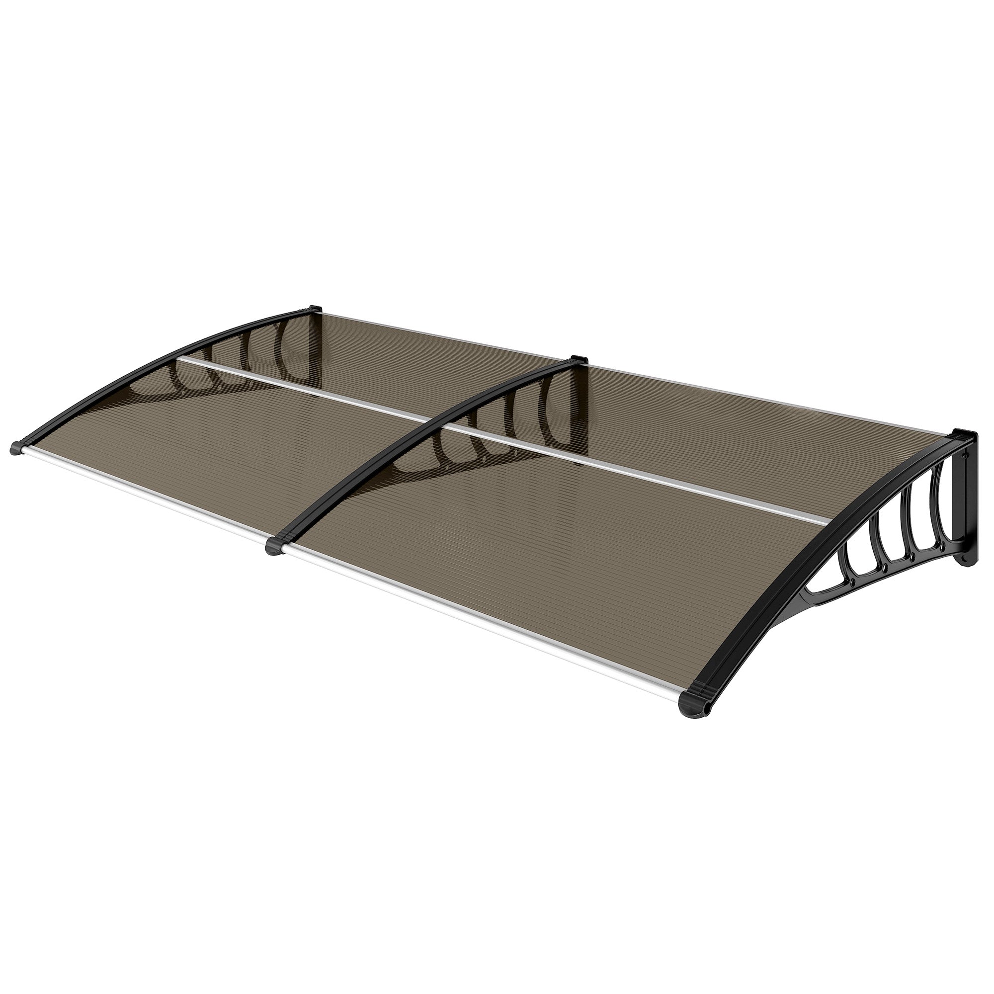 Auvent pour Porte d'entrée 300x80cm,Toit Marquise Abri en Polycarbonate Protection Contre Pluie,UV et la Neige Support Robuste en ABS Durable