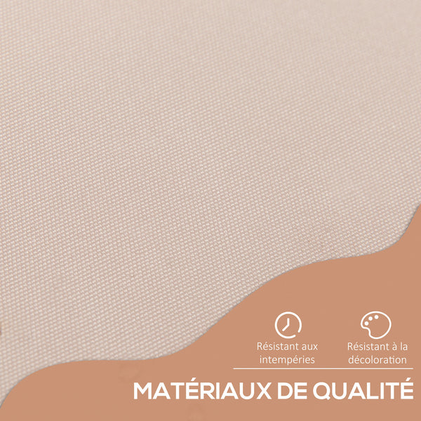 Store banne manuel rétractable 2L x 1,5l x 1,7-2,8H m inclinaison réglable installation rapide store banne sans perçage pour balcon métal aluminium polyester beige