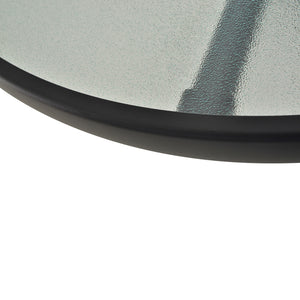 Table Ronde Bistro de Jardin dim. Ø 80 x 72H cm Espace Installation Parasol Acier époxy Noir Plateau Verre trempé