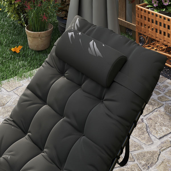 Bain de soleil, chaise longue pliante avec coussin, appuie-tête, poche latérale, textilène, transat jardin extérieur inclinable de plage camping piscine terrasse 58 x 189 x 32,5 cm noir