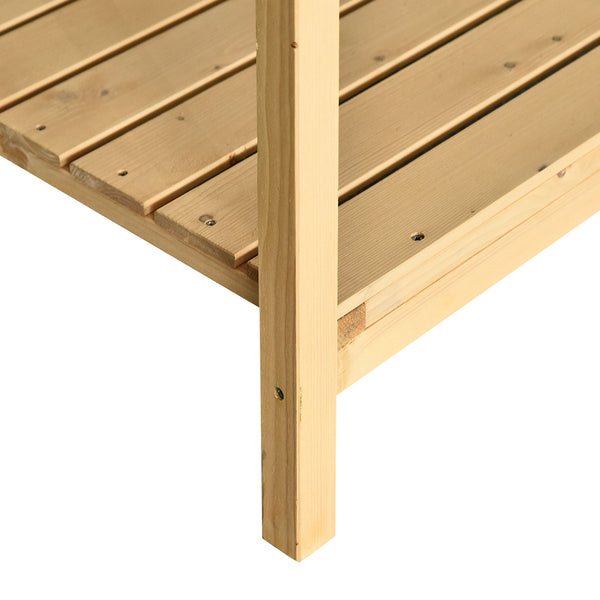 Jardinière sur Pieds carré Potager avec étagère dim. 110L x 46l x 76H cm 8 Compartiments & Inserts d'irrigation Bois de Sapin