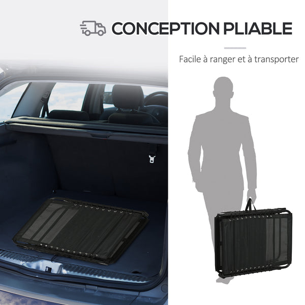 Bain de soleil, chaise longue pliante avec coussin, appuie-tête, poche latérale, textilène, transat jardin extérieur inclinable de plage camping piscine terrasse 58 x 189 x 32,5 cm gris clair