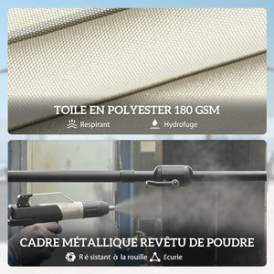 Parasol de jardin extérieur 300x150cm avec base et sacs de sable - parasol double face rectangulaire avec protection UV 50+ - grand pare-soleil à manivelle pour terrasse et balcon, beige