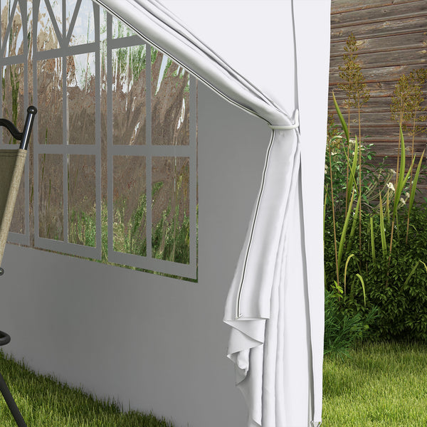 Tonnelle de jardin extérieure tente de réception barnum pop-up pliant 3 x 3 m 4 parois amovibles + sac de transport blanc