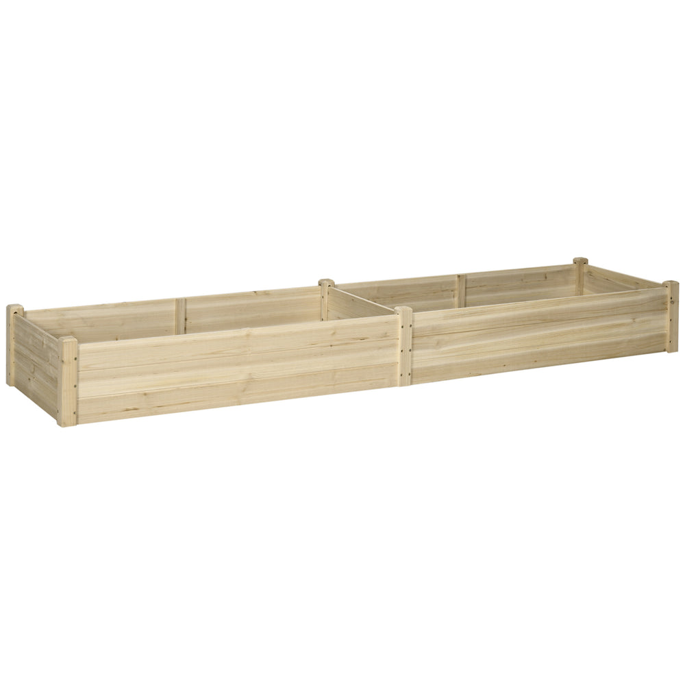 Carré Potager de Jardin dim. 244 x 61,5 x 27 cm Feutre de Drainage, séparation Inclus Bois de Sapin