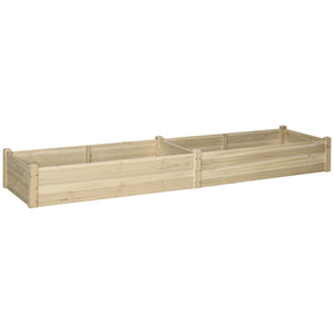 Carré Potager de Jardin dim. 244 x 61,5 x 27 cm Feutre de Drainage, séparation Inclus Bois de Sapin