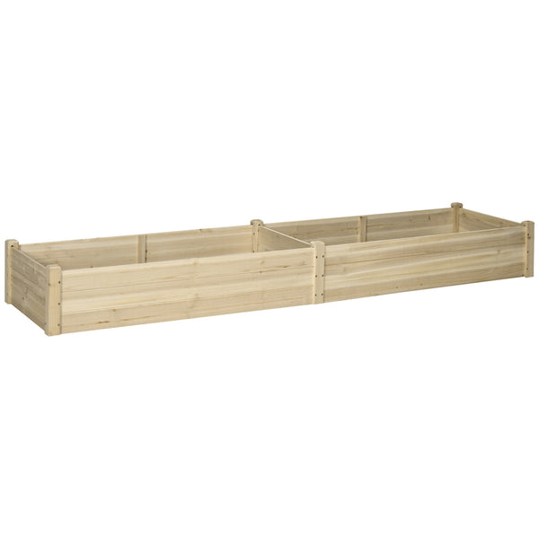 Carré Potager de Jardin dim. 244 x 61,5 x 27 cm Feutre de Drainage, séparation Inclus Bois de Sapin