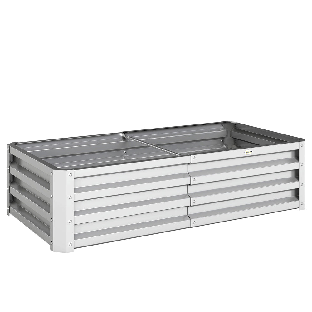 Carré potager de jardin 120 x 60 x 30,5 cm acier galvanisée argent