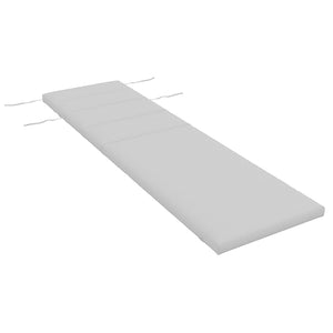 Coussin d'extérieur pour chaise Longue Coussin Bain de Soleil Rectangulaire avec appui-tête et liens, déperlant, 196 x 63 cm, gris clair