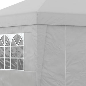 Tonnelle de jardin pop-up pliante tonnelle barnum tente de réception 3 x 3 m anti-UV 30 + avec fenêtres parois latérales sac de transport sacs de sable gris