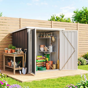 Abri de jardin 1,09 m² avec double porte verrouillable de 147 x 86 x 134 cm