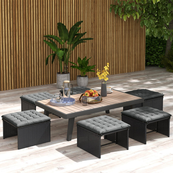 Lot de 6 coussins de chaise de jardin, Coussins extérieur capitonné, grand confort cm avec attaches, dim. 40L x 40l cm Gris