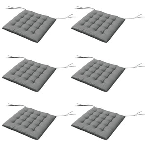 Lot de 6 coussins de chaise de jardin, Coussins extérieur capitonné, grand confort cm avec attaches, dim. 40L x 40l cm Gris