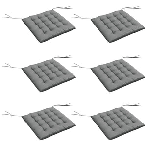 Lot de 6 coussins de chaise de jardin, Coussins extérieur capitonné, grand confort cm avec attaches, dim. 40L x 40l cm Gris