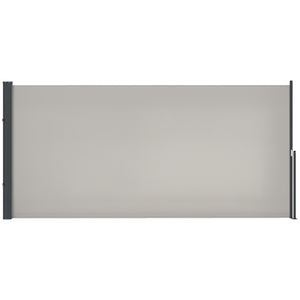 Store latéral Brise-Vue paravent rétractable dim. 3L x 1,4H m alu. Polyester Anti-UV Haute densité 180 g/m² Gris