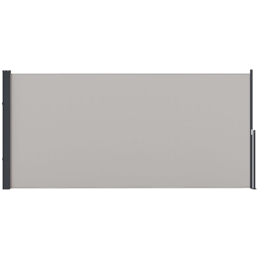 Store latéral Brise-Vue paravent rétractable dim. 3L x 1,4H m alu. Polyester Anti-UV Haute densité 180 g/m² Gris