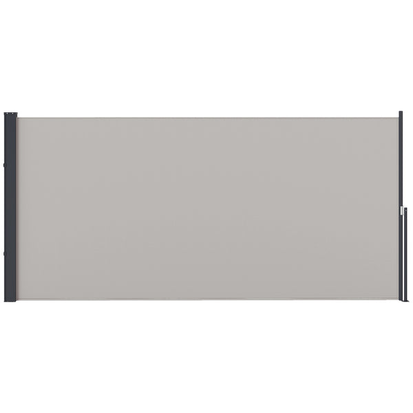 Store latéral Brise-Vue paravent rétractable dim. 3L x 1,4H m alu. Polyester Anti-UV Haute densité 180 g/m² Gris