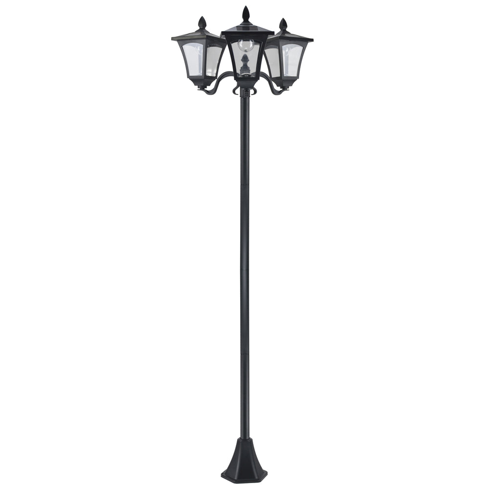 Lampadaire de jardin extérieur à LED solaire avec capteurs 3 abat-jours - H.182.5 cm - IP44