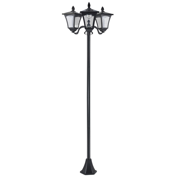 Lampadaire de jardin extérieur à LED solaire avec capteurs 3 abat-jours - H.182.5 cm - IP44