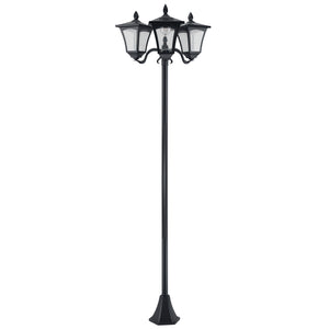 Lampadaire de jardin extérieur à LED solaire avec capteurs 3 abat-jours - H.182.5 cm - IP44