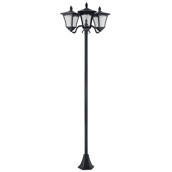 Lampadaire de jardin extérieur à LED solaire avec capteurs 3 abat-jours - H.182.5 cm - IP44