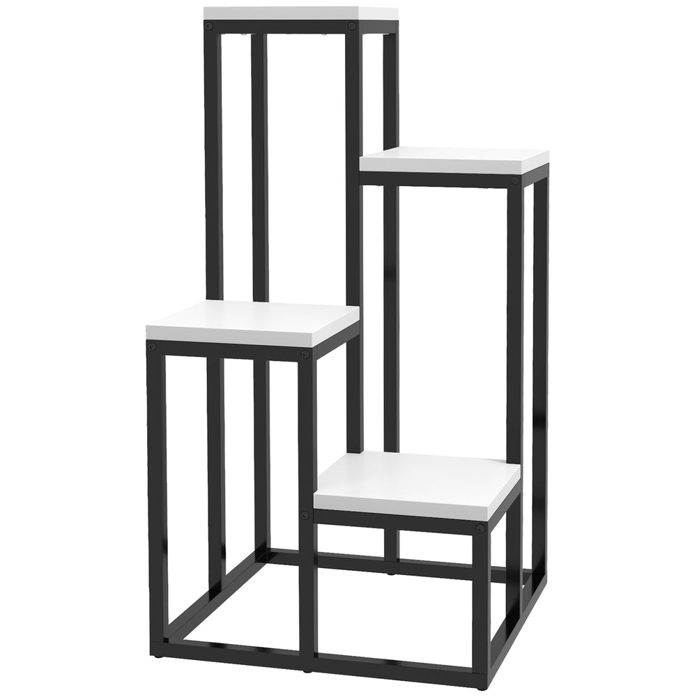 Support pour plantes étagère à fleurs 4 étagères différentes hauteurs structure acier - 34 x 34 x 66 cm