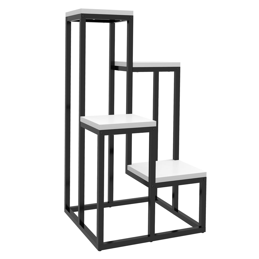 Support pour plantes étagère à fleurs 4 étagères différentes hauteurs structure acier - 34 x 34 x 66 cm