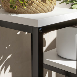 Support pour plantes étagère à fleurs 4 étagères différentes hauteurs structure acier - 34 x 34 x 66 cm