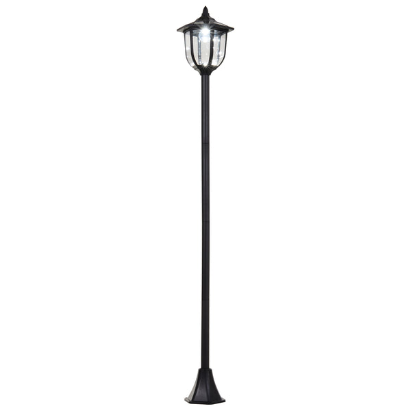 Luminaire extérieur lampadaire sur pied solaire lampadaire lanterne classique LED 60 Lm max. dim. 26L x 26l x 177H cm noir