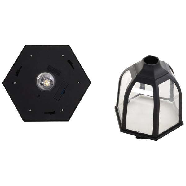 Luminaire extérieur lampadaire sur pied solaire lampadaire lanterne classique LED 60 Lm max. dim. 26L x 26l x 177H cm noir