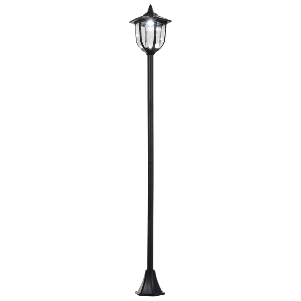 Luminaire extérieur lampadaire sur pied solaire lampadaire lanterne classique LED 60 Lm max. dim. 26L x 26l x 177H cm noir
