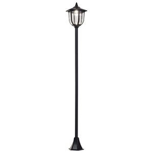 Luminaire extérieur lampadaire sur pied solaire lampadaire lanterne classique LED 60 Lm max. dim. 26L x 26l x 177H cm noir