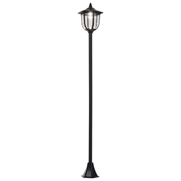 Luminaire extérieur lampadaire sur pied solaire lampadaire lanterne classique LED 60 Lm max. dim. 26L x 26l x 177H cm noir