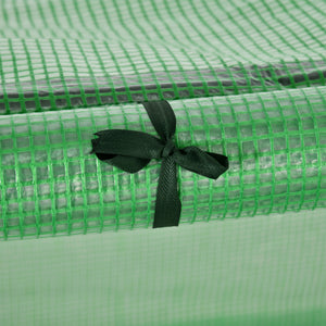 Mini Serre de Jardin mini serre tunnel serre à tomates 3L x 1l x 0,8H m Acier PE Haute densité Anti-UV 3 fenêtres avec Zip enroulables Vert