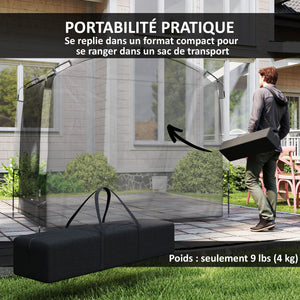 Tente de vélo pour le rangement extérieur, abri de vélo portable pour 3-4 vélos abri de jardin avec 2 poches latérales, 220 x 150 x 195 cm, noir