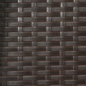 Balancelle de jardin 3 places toit inclinaison réglable avec porte-gobelets et plateaux assise dossier ergonomique en résine tressée PE cadre en acier et polyester gris foncé et marron