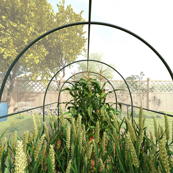 Serre de Jardin Tunnel Serre à tomates Surface Sol 6 m² 3L x 2l x 2H m châssis Tubulaire renforcé Porte zippée 2 fenêtres enroulables - transparent