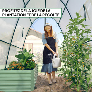 Serre de jardin PE, serre de balcon, bâche renforcée 140 g/m², châssis en acier, 2 portes zippées enroulables, pour légumes plantes fleurs, intérieur et extérieur, 180 x 180 x 200 cm, blanc