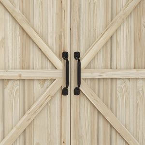 Table de rempotage table de jardinage style rustique avec placard et étagères et plateau galvanisé patins antidérapants en bois sapin pré-huilé dim. 90,5L x 41l x 124,5H cm effet bois naturel