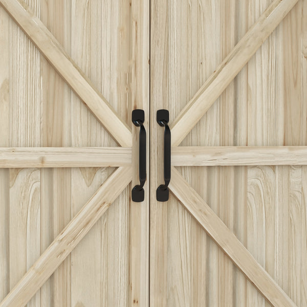 Table de rempotage table de jardinage style rustique avec placard et étagères et plateau galvanisé patins antidérapants en bois sapin pré-huilé dim. 90,5L x 41l x 124,5H cm effet bois naturel