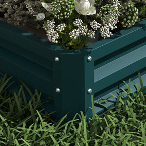 Carré potager de jardin jardinière en acier galvanisé lit de jardin surélevé fond ouvert 2 étages pour herbes légumes fruits fleurs 120 x 101 x 58 cm vert