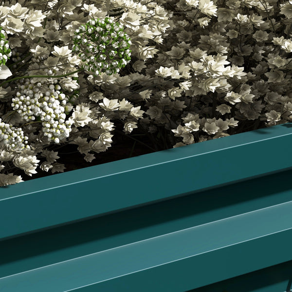 Carré potager de jardin jardinière en acier galvanisé lit de jardin surélevé fond ouvert 2 étages pour herbes légumes fruits fleurs 120 x 101 x 58 cm vert