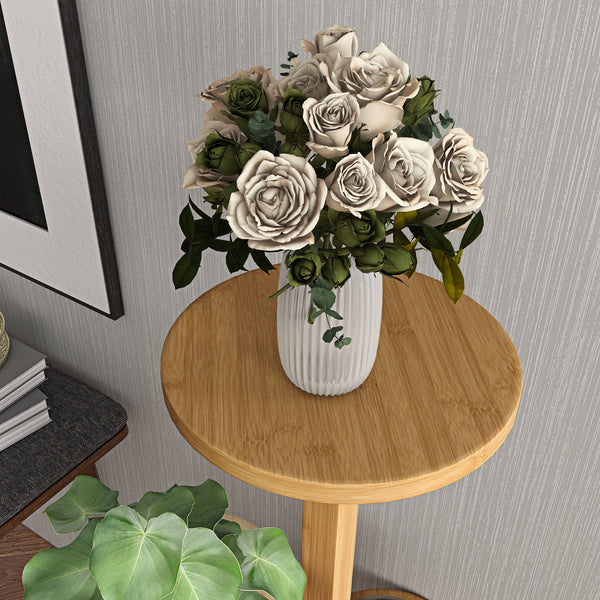 Étagère à plantes support à plantes en bambou étagères rondes à fleurs support de pots de fleurs 5 niveaux bois naturel