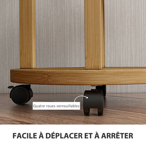 Étagère à plantes support à plantes en bambou étagères rondes à fleurs support de pots de fleurs 5 niveaux bois naturel