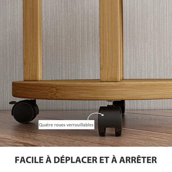 Étagère à plantes support à plantes en bambou étagères rondes à fleurs support de pots de fleurs 5 niveaux bois naturel
