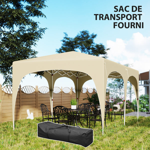 Tonnelle de jardin extérieure 3 x 6 m, tonnelle pliante pop up, hauteur réglable, sac de transport et sacs de sable, protection UPF50+, barnum pliant pour camping, festival, patio, sable