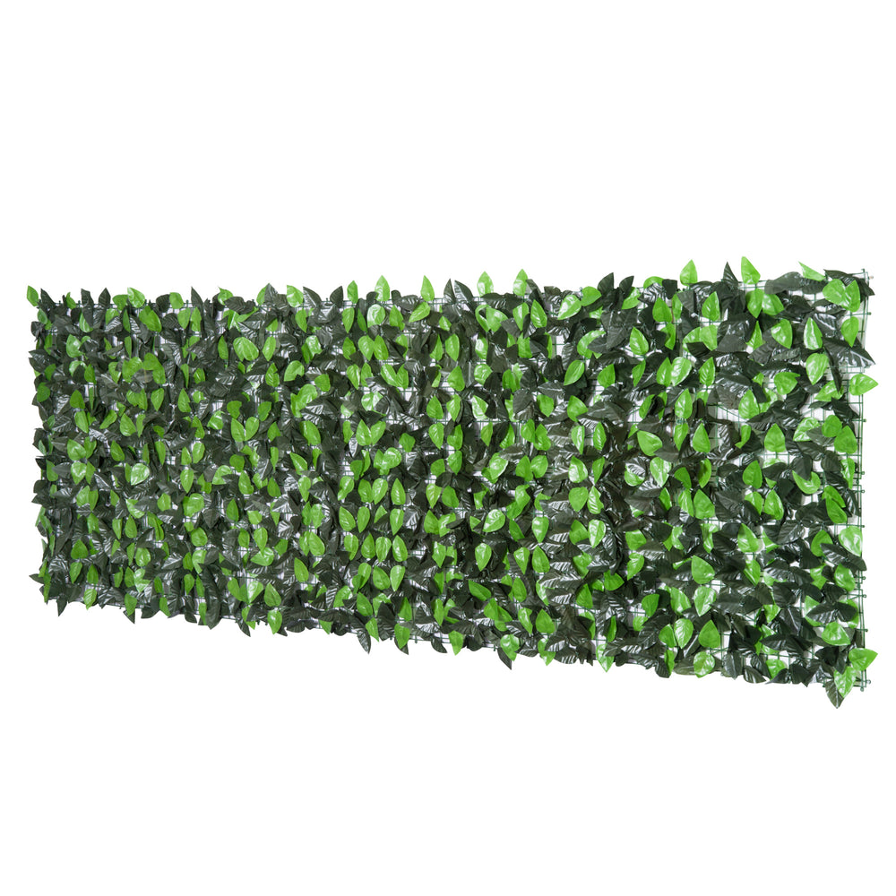 Haie Artificielle Feuilles de Laurier - Brise-Vue Feuillage réaliste dim. 3L x 1H m PE Anti-UV Vert