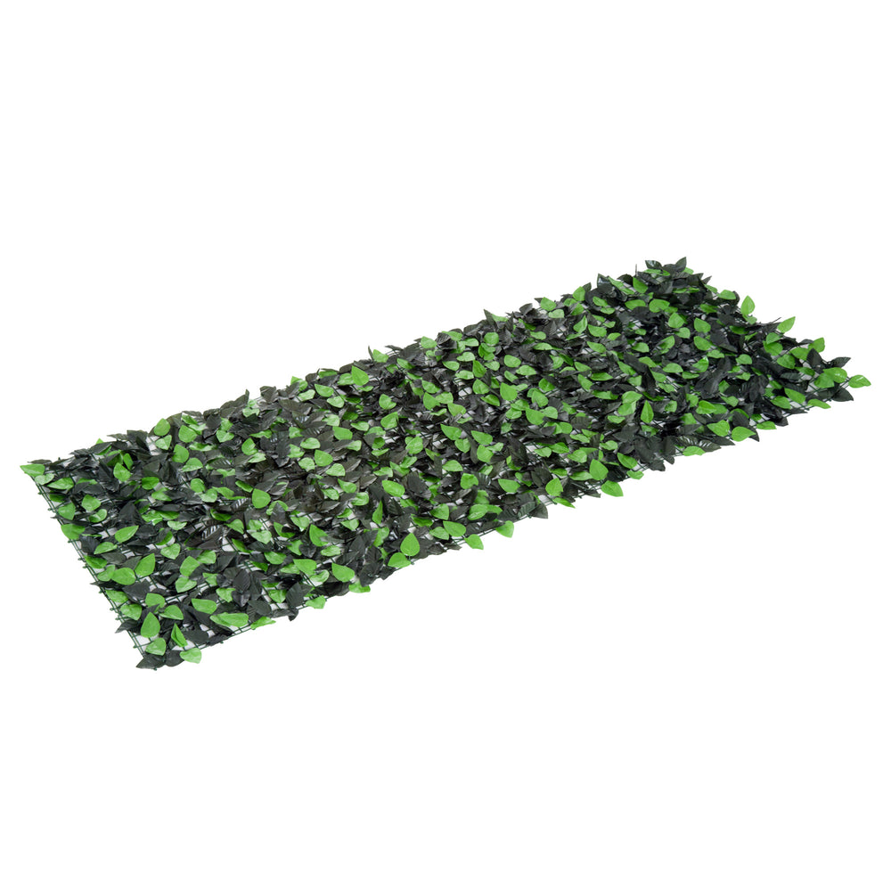 Haie Artificielle Feuilles de Laurier - Brise-Vue Feuillage réaliste dim. 3L x 1H m PE Anti-UV Vert