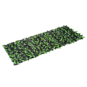 Haie Artificielle Feuilles de Laurier - Brise-Vue Feuillage réaliste dim. 3L x 1H m PE Anti-UV Vert