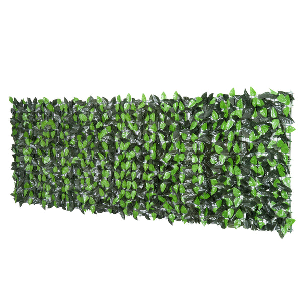 Haie Artificielle Feuilles de Laurier - Brise-Vue Feuillage réaliste dim. 3L x 1H m PE Anti-UV Vert